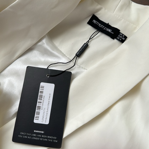 Pretty Little Thing Ivory Button Blazer Dress - Picture 7 of 10